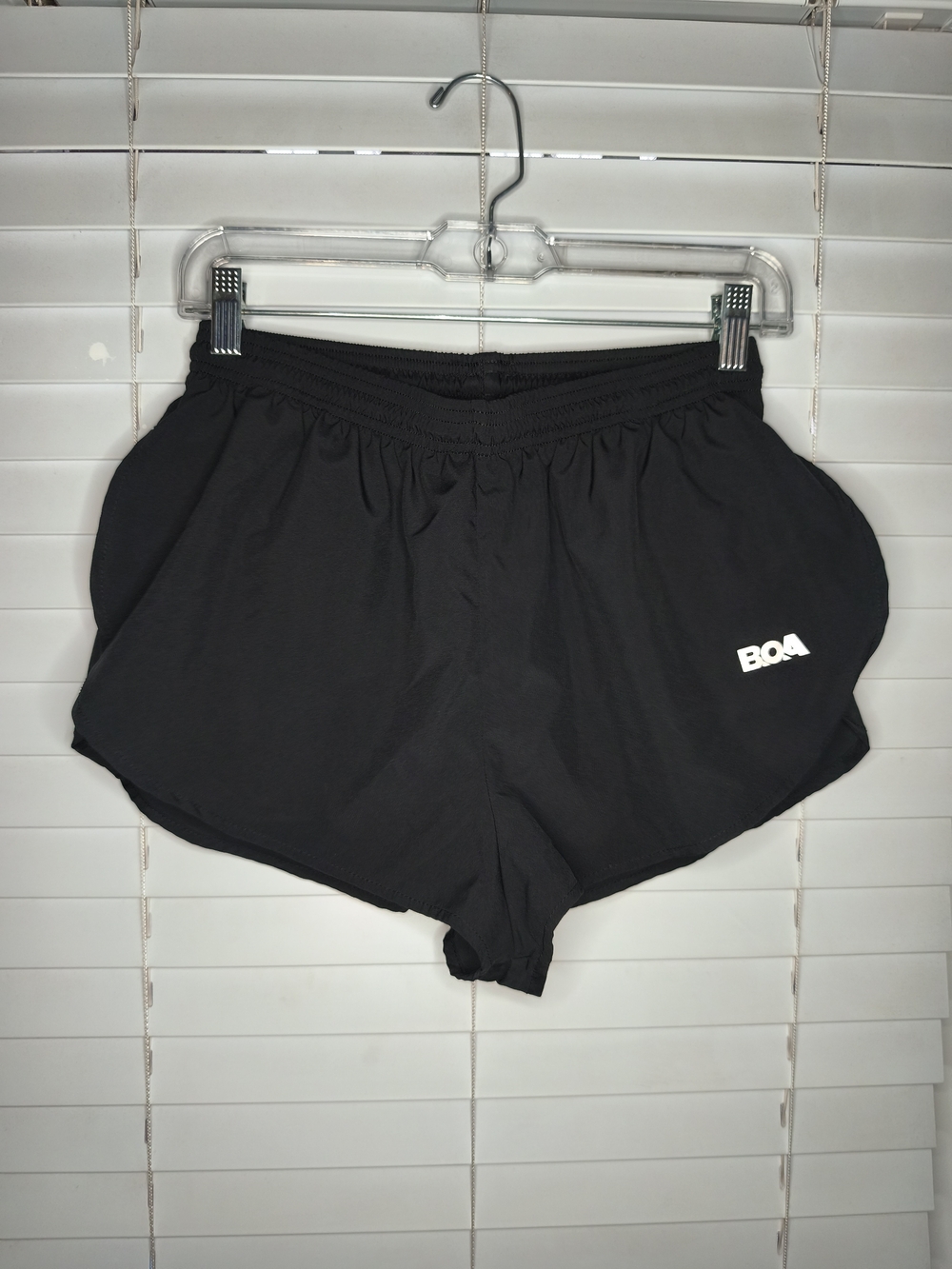 BOA USA Solid Track Split Shorts Women's Black Lightweight Running Size L EUC